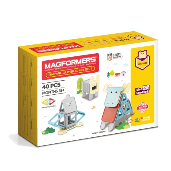 Set magnetic de construit- Magformers Animale, 40 piese