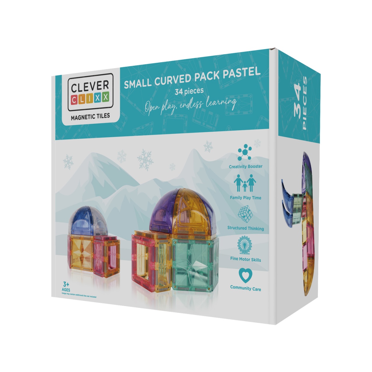 set-magnetic-de-constuit-dome-pastel-34-piese-cleverclixx20658 Set magnetic de constuit Dome pastel 34 piese, Cleverclixx - imagine 1
