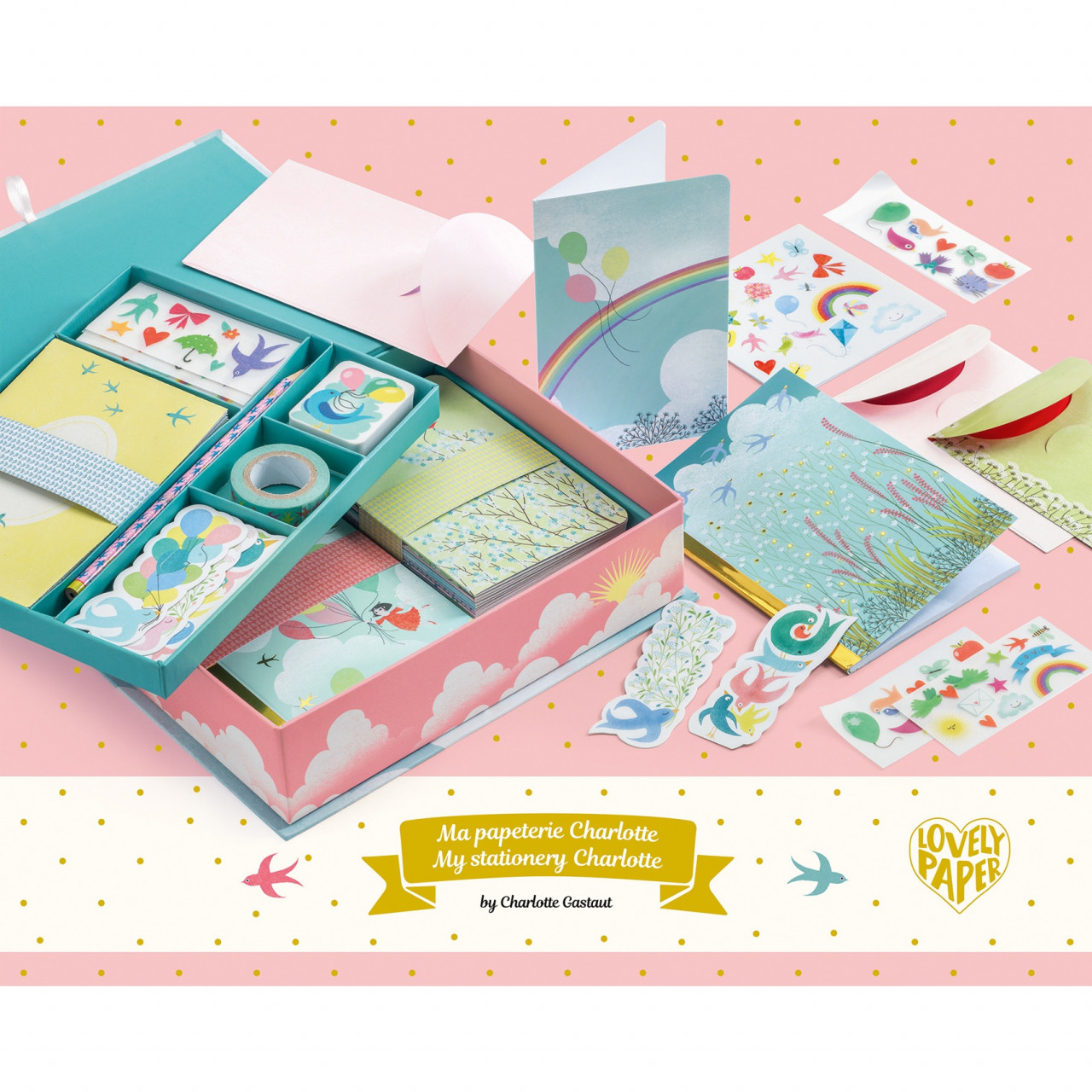 set-papetarie-charlotte-djeco4452 Set papetarie Charlotte, Djeco - imagine 1