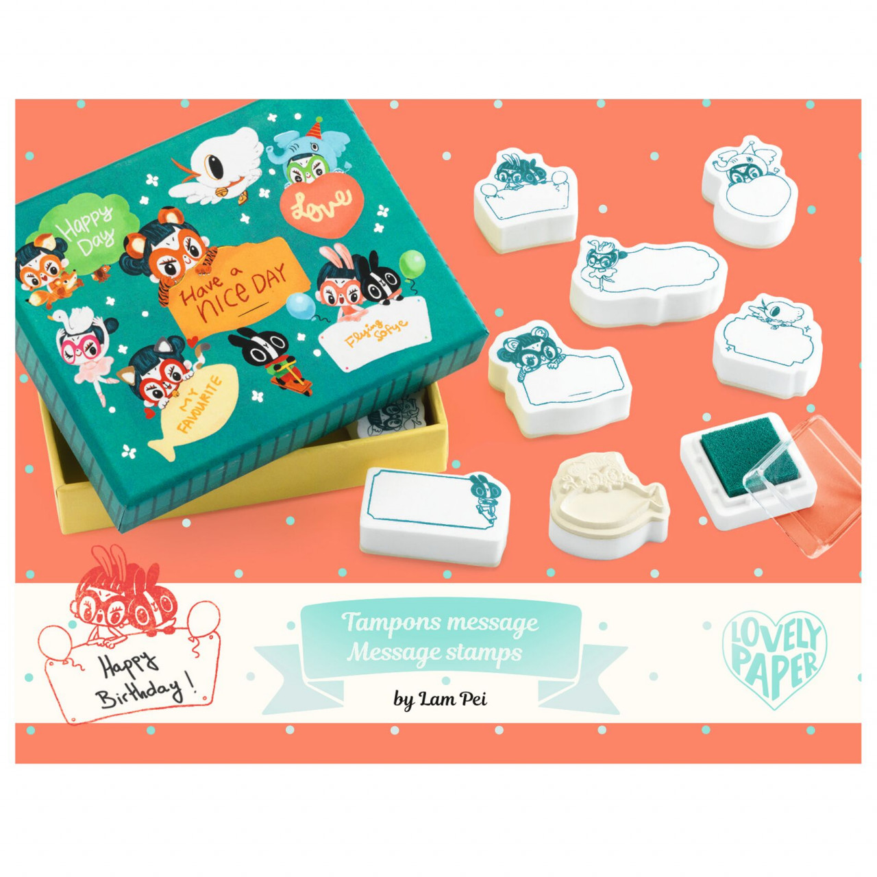 set-stampile-mesaje-lam-djeco8368 Set stampile mesaje Lam, Djeco - imagine 1