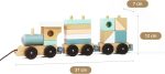 Trenulet cu cuburi din lemn, UMU Toys - imagine 4