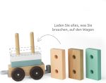 Trenulet cu cuburi din lemn, UMU Toys - imagine 5