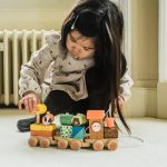Trenulet din lemn cu forme si animale, Orange Tree Toys - imagine 4