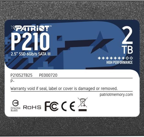 SSD Patriot P210, 2TB, 2.5", SATA3, rata transfer r/w: 520/430
