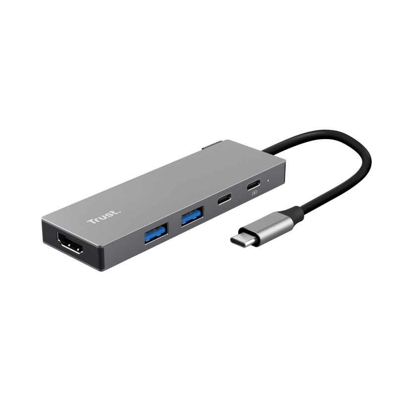 4e6f7acced821ddee3442af4eacf37c9.png Hub USB Trust Dalyx USB-C, 5 porturi, HDMI, Gri - imagine 1