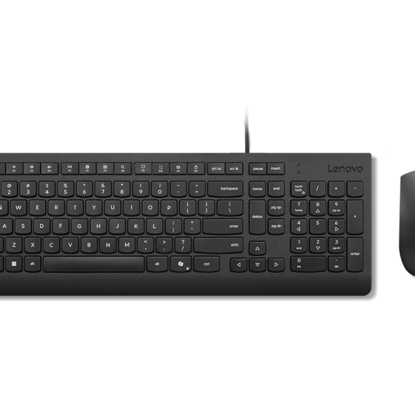 Lenovo Essential Wired Combo Black US Euro. Keyboard form factor: