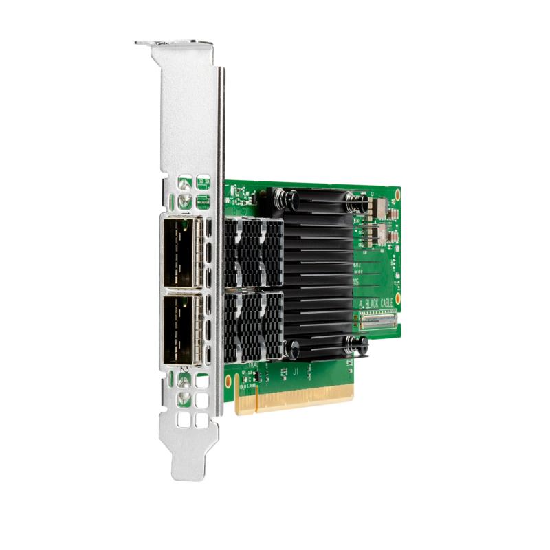 600664a158347a377ca1441e0ec7afb5.jpg HPE InfiniBand HDR100/Ethernet 100Gb 2-port QSFP56 PCIe4 x16 MCX653106A-ECAT Adapter - imagine 1