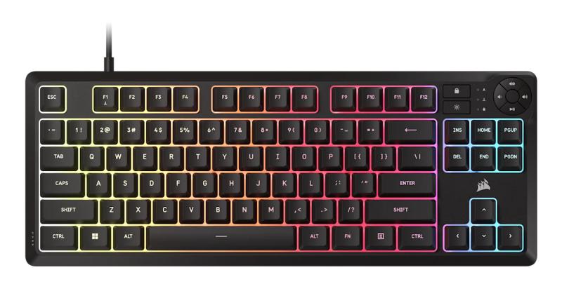 8302ae2c38978249ee1c36173cf533b3.jpg Tastatura Gaming Corsair K55 CORE TKL, RGB, USB, negru - imagine 1