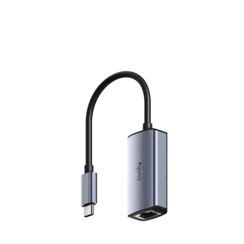 84267cef8a34d78ddc5401c46233e200.png Hub USB CUDY UE25C, USB-C, 1 port, RJ-45, Gri - imagine 1