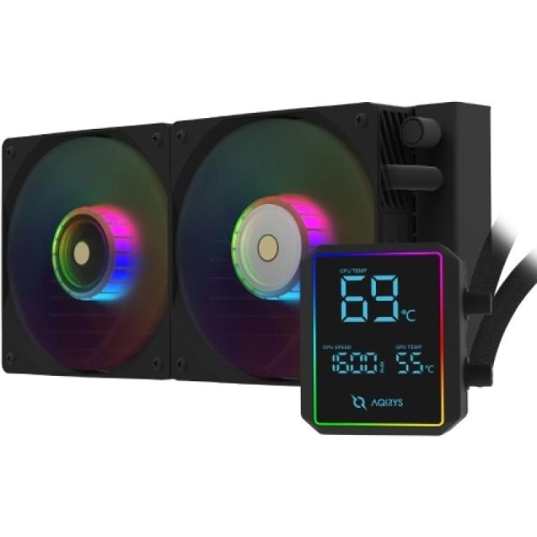 Cooler Procesor AQIRYS Aurora 240, Lichid, 12 cm, 2 ventilatoare,