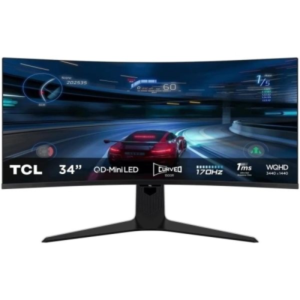 Monitor TCL 34" 34R83Q, Curvature: 1500R, Diagonal (inch): 34, Diagonal