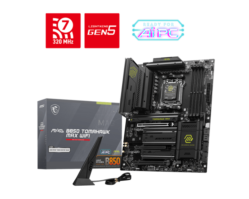 a189ce1946db43cb1244d1b0a6cb398f.png Placa de baza MSI MAG B850 TOMAHAWK MAX WIFI, Socket - imagine 1