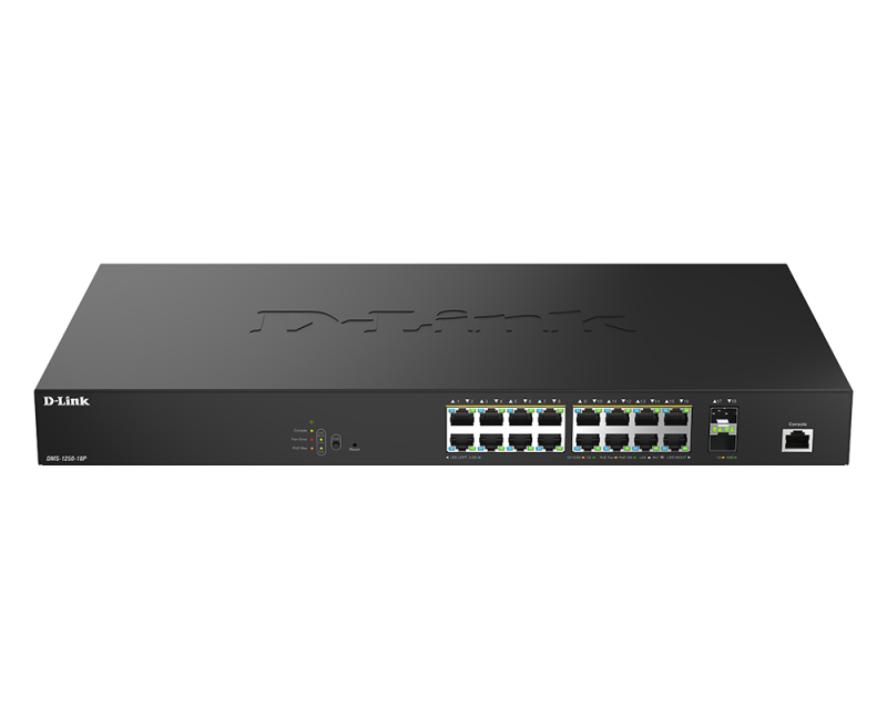 a3eb36c1d3b40c6860718d0f2a31fd04.png D-Link DMS-1250-18P/E. Switch type: Managed, Switch layer: L2. Basic switching - imagine 1