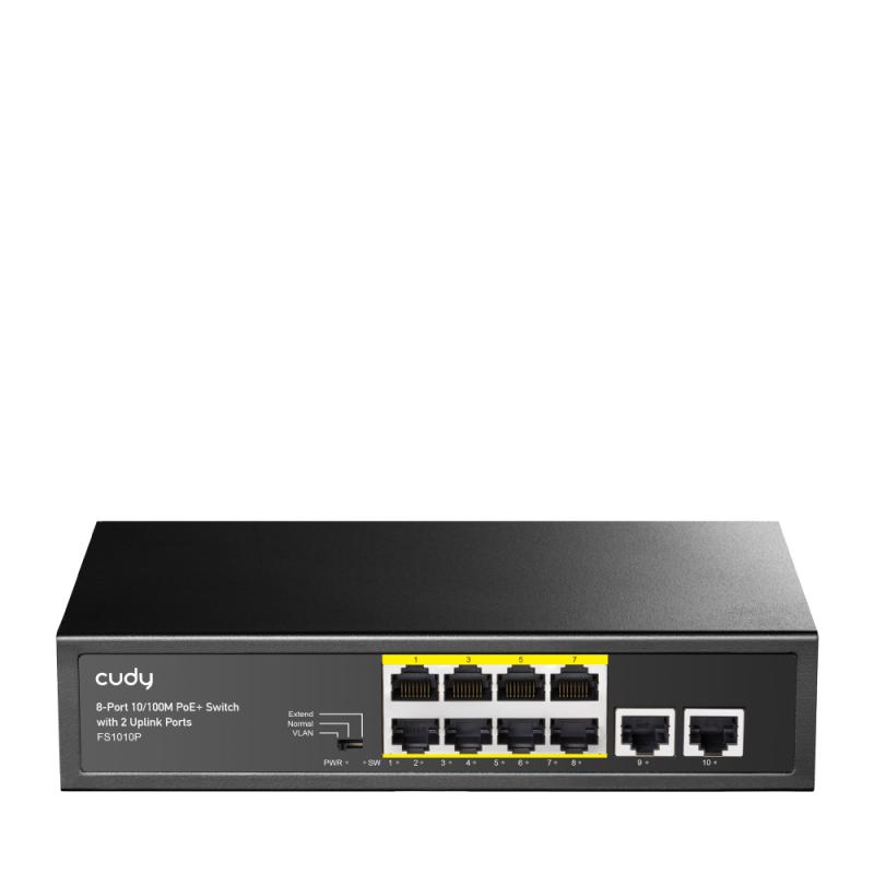 a47276b5777b2763fd3fefab5fc830d7.jpeg CUDY 8-Port 10/100M PSE RJ-45 +2 RJ45 10/100M Uplink - imagine 1