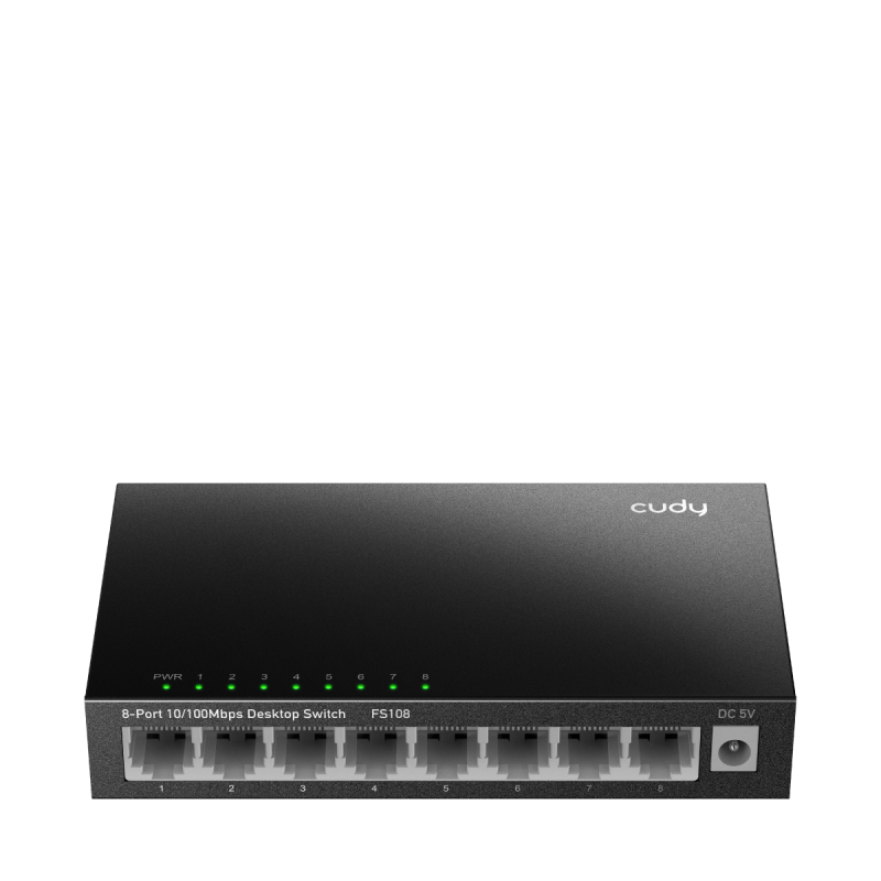 a8eb2f79b759ef1616569af5b602c5cc.png CUDY 8-Port 10/100 Mbps Desktop Switch, 8 10/100M RJ45 Ports, - imagine 1