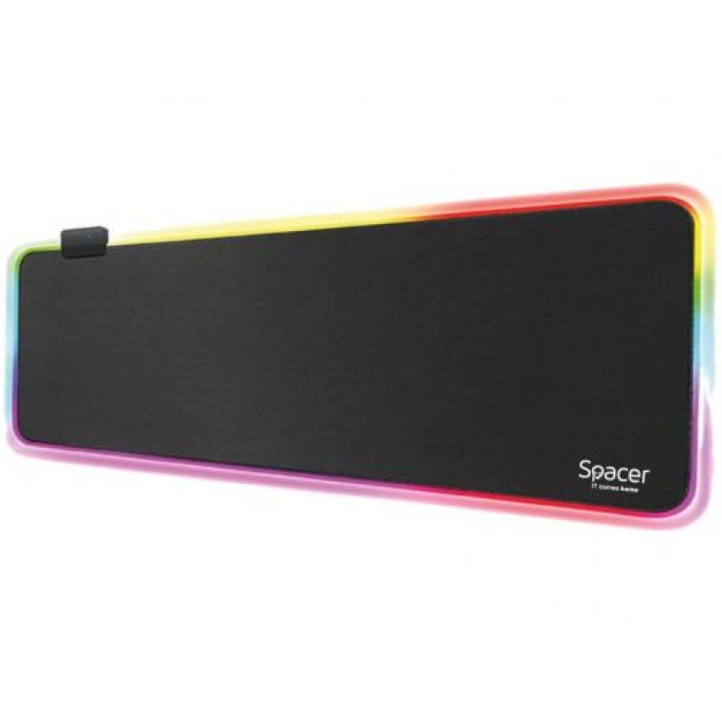 abff4a4e7bf9a18158ee0c086b8ac758.jpg Mousepad RGB Spacer gaming, cauciuc si material textil, 900 x - imagine 1