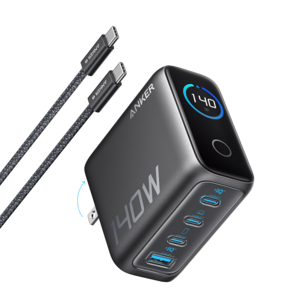 Anker Incarcator retea 140W Digital Display 3x USB-C 1x USB-A