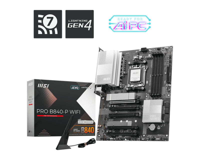 b171e75f30adba9125ed991b19463eac.png Placa de baza MSI PRO B840-P WIFI, Socket AM5, DDR5, - imagine 1