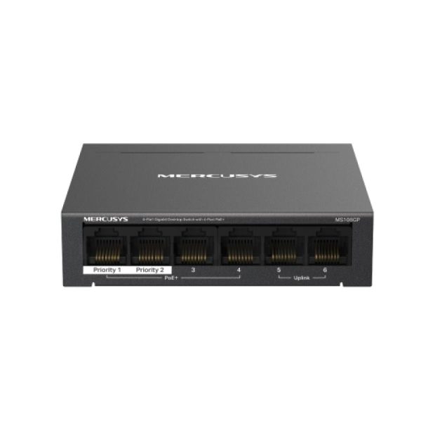 6-Port Gigabit Desktop Switch with 4-Port PoE+ PORT: 4× Gigabit