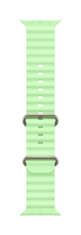 bb904cde9d181c06d0befacfd4028635.jpg Apple Watch 49mm Neon Green Ocean Band - Natural Titanium Finish - imagine 1