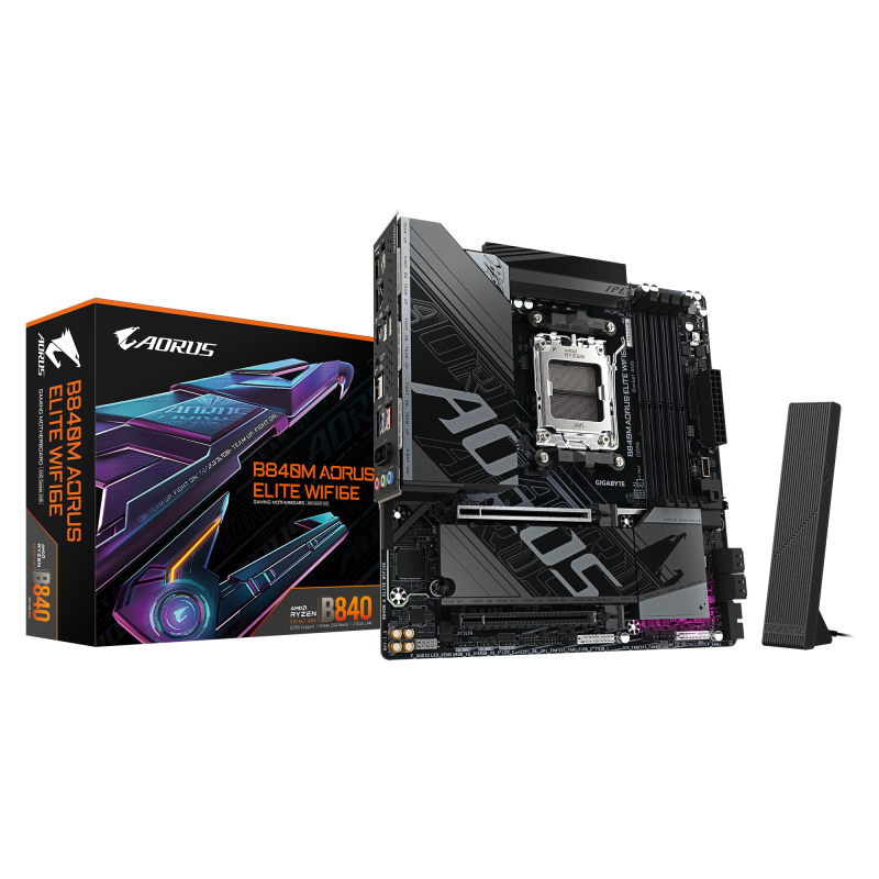 c170b6b974877e9d0c2fd57f6a2c7543.png Placa de baza Gigabyte B840M AORUS ELITE WIFI6E, Socket AM5, - imagine 1