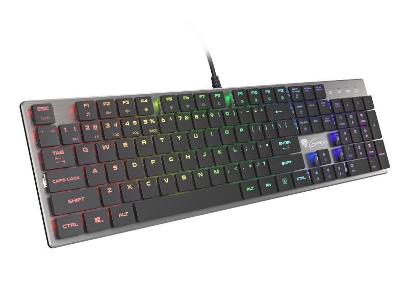c3c741635798c175cfb35221f72dbb51.png Tastatura Mecanica Gaming Genesis Thor 420, RGB, USB, Argintiu - imagine 1