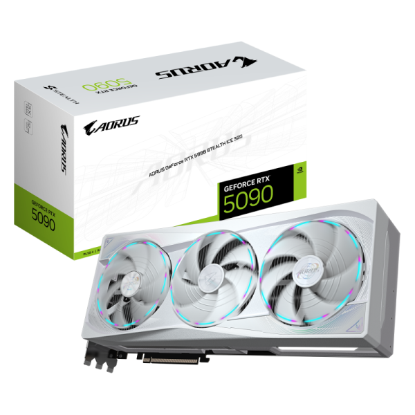 Placa Video GIGABYTE AORUS GEFORCE RTX 5090 STEALTH ICE 32GB