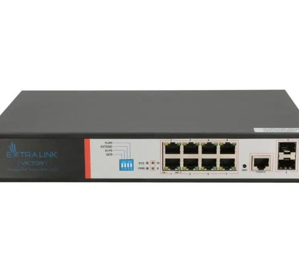 Extralink VICTOR  PoE Switch  8x Gigabit PoE/PoE+ 2x