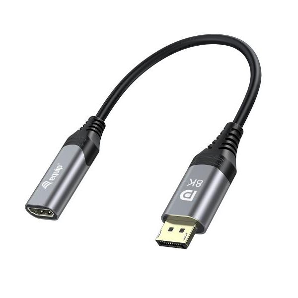 Equip 1.4 DisplayPort->HDMI 8K/ 60Hz St/Bu, lungime 0.15m gri