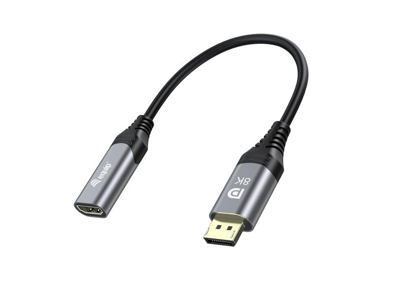 d73d2cc7f790d666037143fc894db724.jpeg Equip 1.4 DisplayPort->HDMI 8K/ 60Hz St/Bu, lungime 0.15m gri - imagine 1