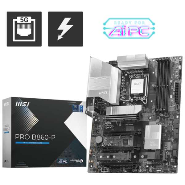 Placa de baza MSI PRO B860-P, LGA 1851, DDR5, ATX