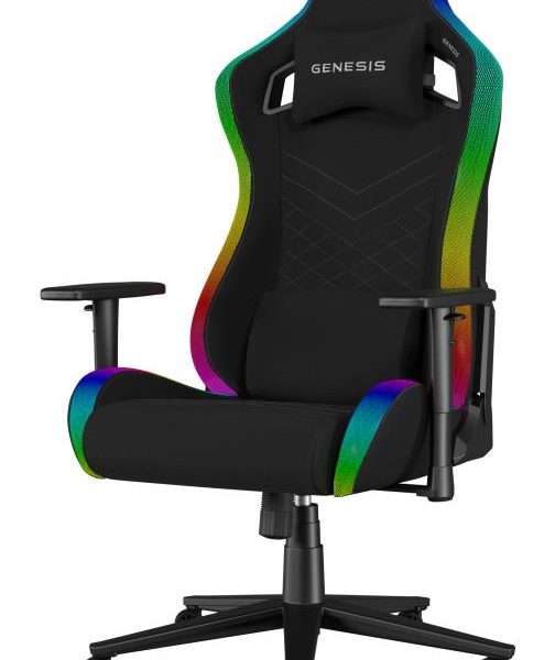 Scaun gaming Genesis TRIT 660, material textil, iluminare RGB, reglabil