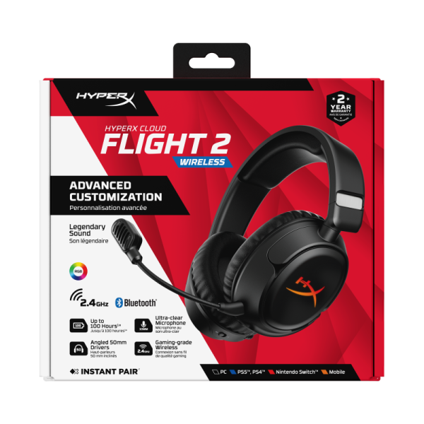 Casti Gaming Head-band HyperX Cloud Flight 2, Fara Fir, Negru