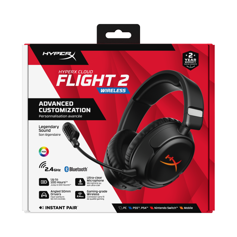 f18f9b68c1fb97cba9a9665d4318dea4.png Casti Gaming Head-band HyperX Cloud Flight 2, Fara Fir, Negru - imagine 1