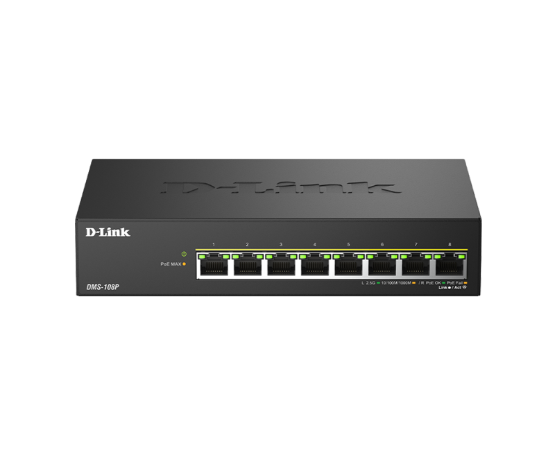 f41806159a12e0e9ae490c39df4e7d57.png Switch DLink DMS-108P, 8 porturi, PoE, 8 x RJ-45, Auto - imagine 1