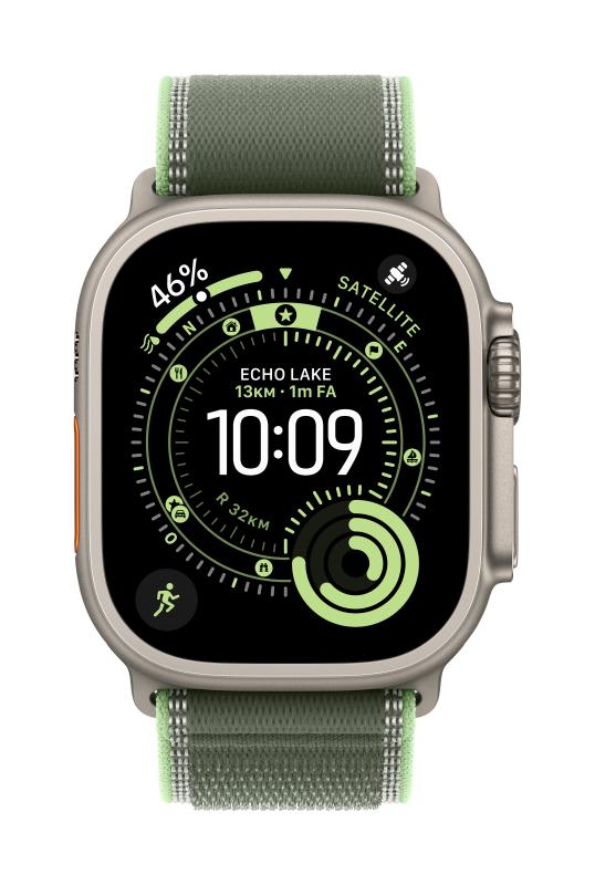 f8c8bbbc9f65cf8b03b10935b1f52df2.jpg Apple Watch 49mm Green/Neon Trail Loop - S/M - Natural Titanium Finish - imagine 1
