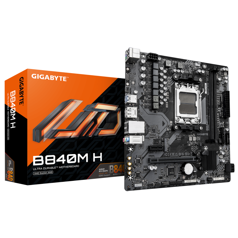 ffce28cf856ca88fdbf3cf2cebe57c61.png GIGABYTE B840M H. Processor manufacturer: AMD, Processor socket: Socket AM5, - imagine 1