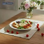 SET 6 FARFURII INTINSE OPAL ALB 25 CM, AIDA, ART - imagine 2