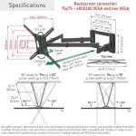 Suport TV plat/curbat de perete cu 2 brate Barkan BM464XL, - imagine 10