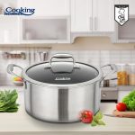 SEMIOALA INOX+CAPAC STICLA IN 3 STRATURI 28x13 CM, 7 L, - imagine 5