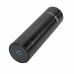 TERMOS INOX 450 ML, CU INDICATOR LED PENTRU TEMPERATURA, NEGRU,