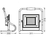Proiector LED portabil (lampa de lucru) Ledvance Worklight Battery R-Stand, - imagine 2