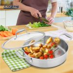 CRATITA INOX+CAPAC STICLA 26X7CM, 3.5L, ATOMIC3, COOKING BY HEINNER - imagine 6