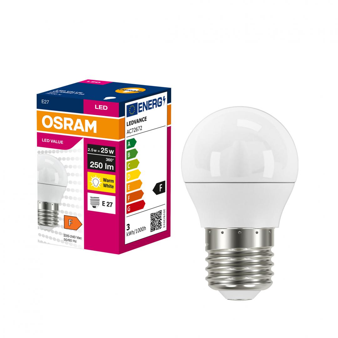 overlay_074be43137c02ec0ec92e15fda14f261.jpg Bec LED Osram Value Classic P25, E27, 2.5W (25W), 250 - imagine 1