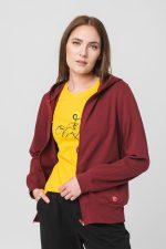 HANORAC COTON CASUAL FEMEI BURGUNDY-XS - imagine 2