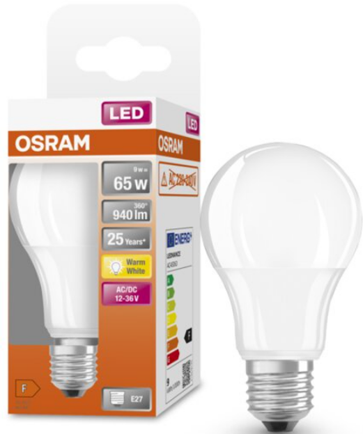 overlay_080c29174f8a9239cccf67112a1cedf7.png Bec LED Osram Classic A60, E27, 12-36V AC/DC, 9W (65W), - imagine 1