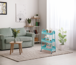 Carucior pentru depozitare cu 3 rafturi - Turcoaz - imagine 6