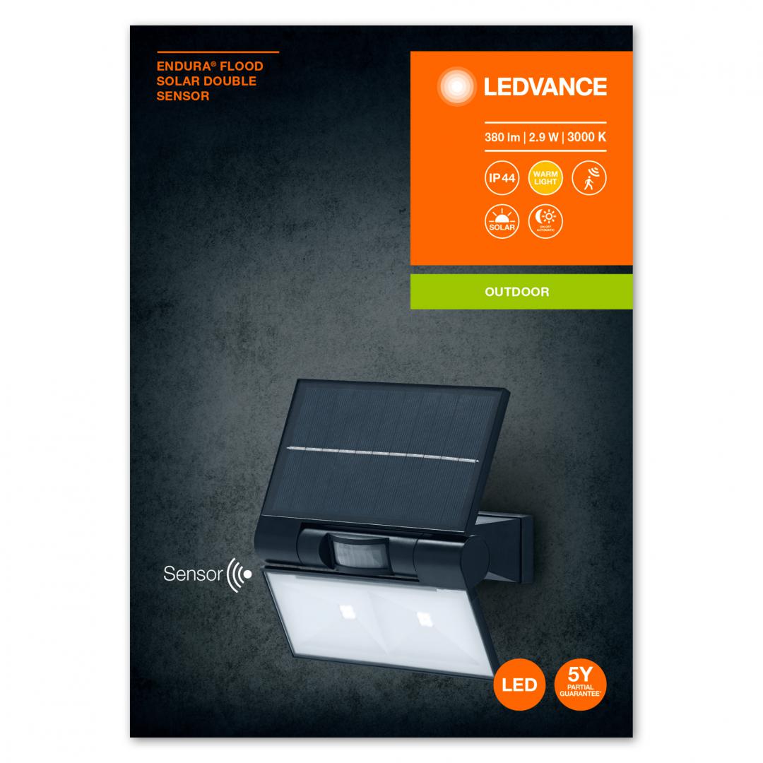 overlay_0f43c537071c07f6bc01c35b1ee47bed.jpg Proiector LED solar, cu senzor de miscare Ledvance ENDURA FLOOD - imagine 1