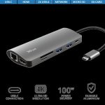 Hub USB Trust Dalyx, USB-C, 7 porturi, HDMI, RJ-45, Negru - imagine 4