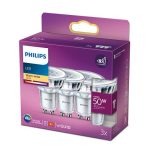 3 Becuri LED Philips Classic Spot, GU10, 4.6W (50W), 355
